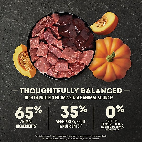 Show full view: ACANA Singles Limited Ingredient Beef & Pumpkin Grain-Free High-Protein Dry Dog Food, 4.5-lb bag slide 4 of 14