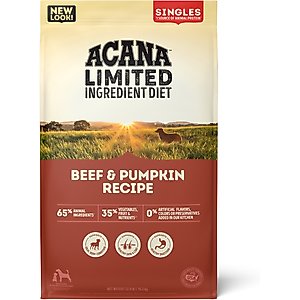 ACANA Singles Limited Ingredient Beef & Pumpkin Grain-Free High-Protein Dry Dog Food, 22.5-lb bag