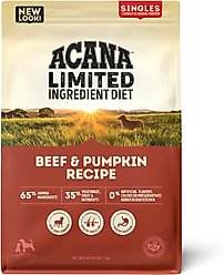 ACANA Singles Limited Ingredient Beef & Pumpkin Grain-Free High-Protein Dry Dog Food, 4.5-lb bag