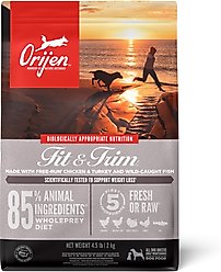 ORIJEN Fit & Trim Grain-Free High-Protein Dry Dog Food, 4.5-lb bag