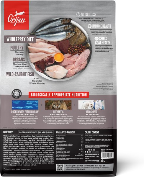 Show full view: ORIJEN Fit & Trim Grain-Free High-Protein Dry Dog Food, 4.5-lb bag slide 3 of 13