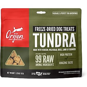 ORIJEN Tundra Grain-Free Freeze-Dried Dog Treats, 3.25-oz bag