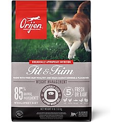 ORIJEN Fit & Trim Grain-Free High-Protein Premium Dry Cat Food, 4-lb bag