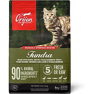 ORIJEN Tundra Grain-Free High-Protein Premium Dry Cat Food, 4-lb bag