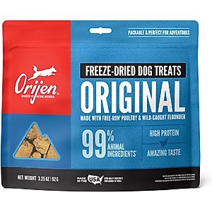ORIJEN Original Grain-Free High-Protein Freeze-Dried Dog Treats, 3.25-oz bag