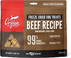 ORIJEN Ranch-Raised Beef Grain-Free High-Protein Freeze-Dried Dog Treats, 3.25-oz bag