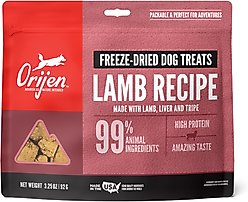ORIJEN Grass Fed Lamb Grain-Free High-Protein Freeze-Dried Dog Treats, 3.25-oz bag