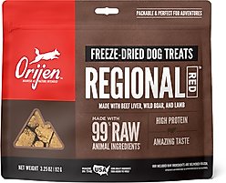 ORIJEN Regional Red Grain-Free High-Protein Freeze-Dried Dog Treats, 3.25-oz bag
