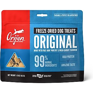 ORIJEN Original Grain-Free High-Protein Freeze-Dried Dog Treats, 1.5-oz bag