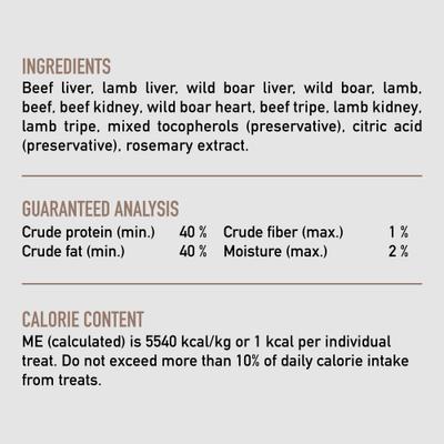 Show full view: ORIJEN Regional Red Grain-Free High-Protein Raw Animal Ingredients Freeze-Dried Cat Treats, 1.25-oz bag slide 6 of 9