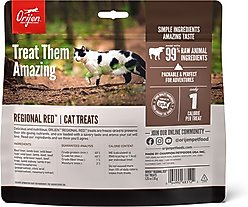 ORIJEN Regional Red Grain-Free High-Protein Raw Animal Ingredients Freeze-Dried Cat Treats, 1.25-oz bag slide 2 of 5