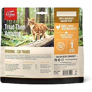 ORIJEN Original Grain-Free Freeze-Dried Cat Treats, 1.25-oz bag