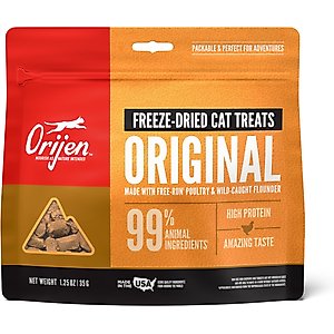 ORIJEN Original Grain-Free Freeze-Dried Cat Treats, 1.25-oz bag