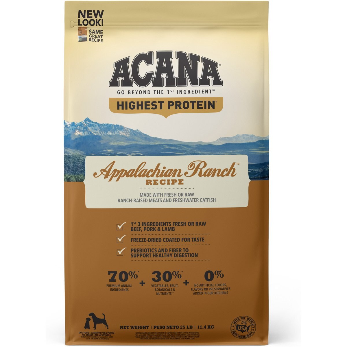 ACANA Appalachian Ranch Regional Dry Dog Food, 25-lb bag