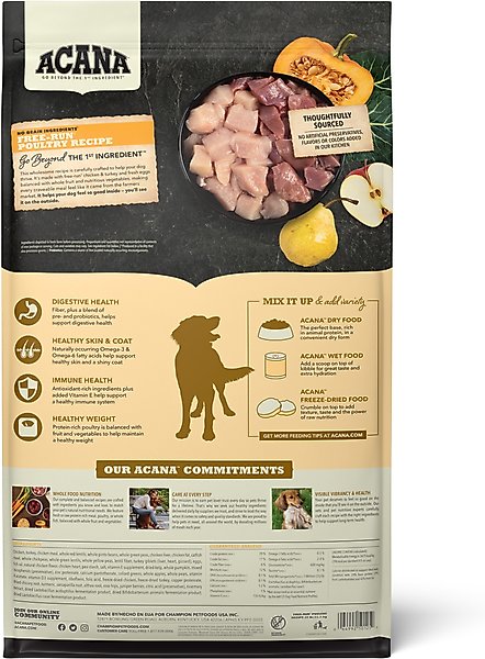 Show full view: ACANA Free Run Poultry Grain-Free Dry Dog Food, 25-lb bag slide 3 of 14
