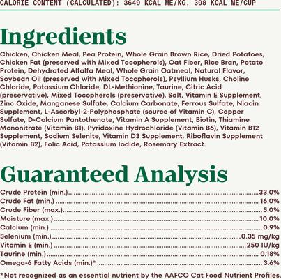 Show full view: Nutro Wholesome Essentials Chicken & Brown Rice Recipe Hairball Control Dry Cat Food, 5-lb bag slide 7 of 10
