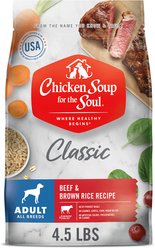 Chicken Soup for the Soul Beef & Brown Rice Recipe Adult Dry Dog Food, 4.5-lb bag