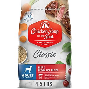 Chicken Soup for the Soul Beef & Brown Rice Recipe Adult Dry Dog Food, 4.5-lb bag