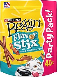 Beggin' Flavor Stix with Bacon & Peanut Butter Flavor Soft & Chewy Dog Treats, 40-oz pouch