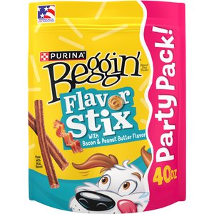 Beggin' Flavor Stix with Bacon & Peanut Butter Flavor Soft & Chewy Dog Treats, 40-oz pouch