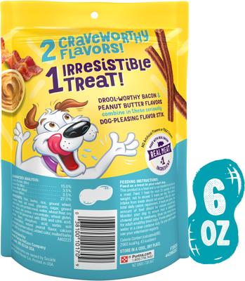 Show full view: Beggin' Flavor Stix with Bacon & Peanut Butter Flavor Soft & Chewy Dog Treats, 6-oz pouch slide 3 of 12