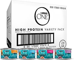 Purina ONE Natural Chicken, Tuna, Salmon & Trout Variety Pack High Protein Wet Cat Food, 3-oz, case of 24