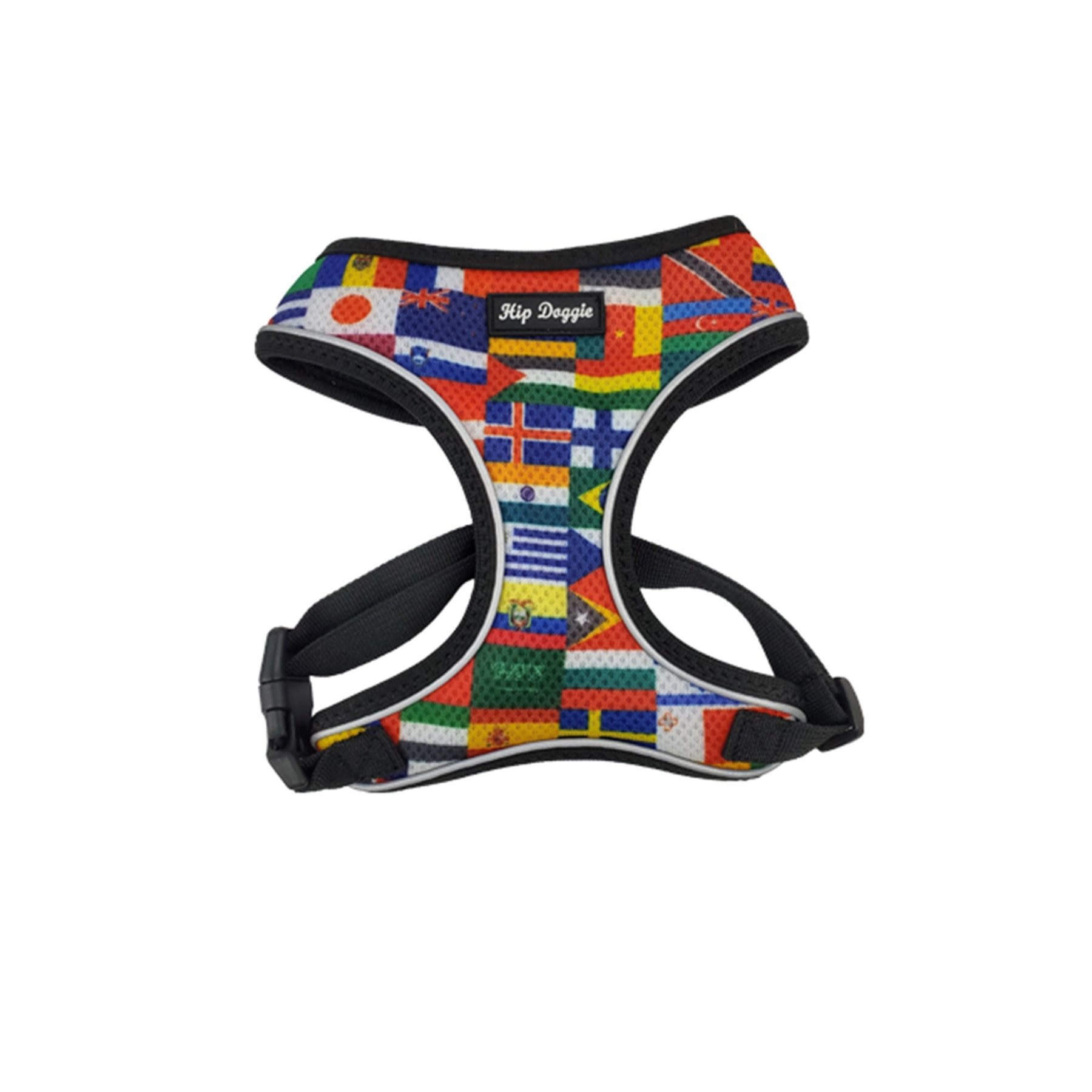 Hip Doggie Ultra Comfort Dog Harness, Flags, Large