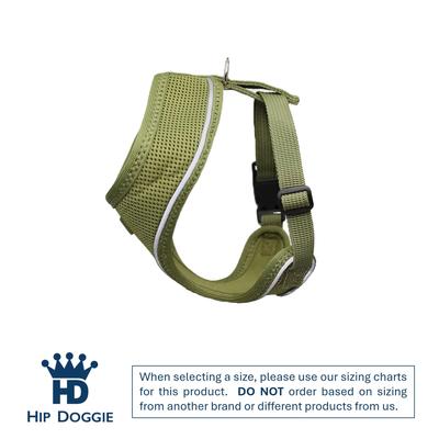 Show full view: Hip Doggie Ultra Comfort Reflective Dog Harness, Olive Green, Medium slide 3 of 8