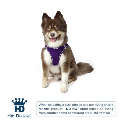 Show full view: Hip Doggie EZ Reflective Dog Harness, Purple, X-Small slide 2 of 8