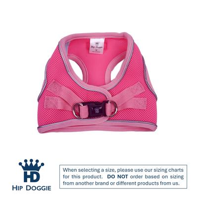Show full view: Hip Doggie EZ Reflective Dog Harness, Pink, Large slide 3 of 8