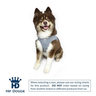 Show full view: Hip Doggie EZ Reflective Dog Harness, Gray, Medium slide 2 of 8