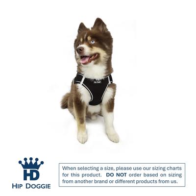 Show full view: Hip Doggie EZ Reflective Dog Harness, Black, XX-Large slide 2 of 8