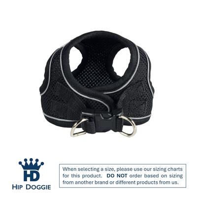 Show full view: Hip Doggie EZ Reflective Dog Harness, Black, XX-Large slide 3 of 8