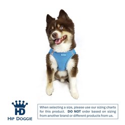 Hip Doggie EZ Reflective Dog Harness, Light Blue, Small slide 2 of 8