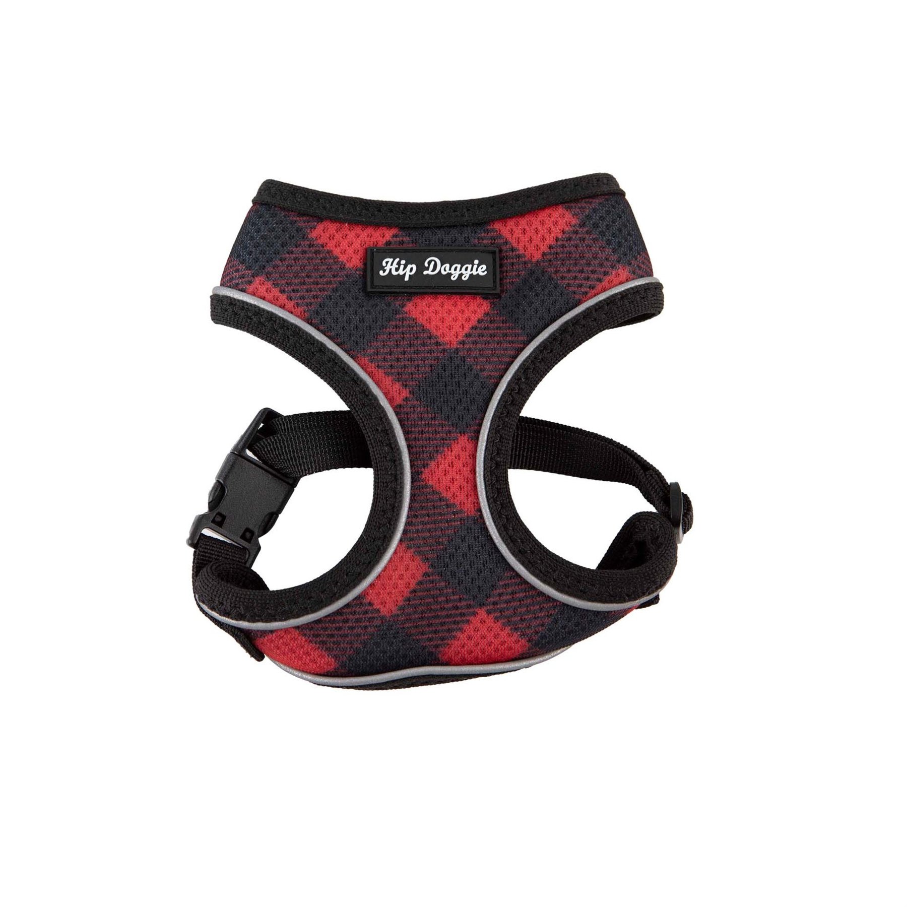 Hip Doggie Ultra Comfort Reflective Dog Harness, Red/Black, X-Small