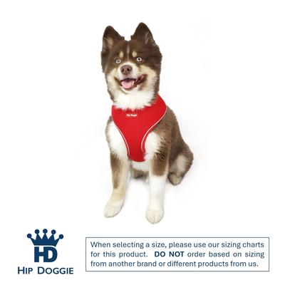 Show full view: Hip Doggie Ultra Comfort Reflective Dog Harness, Red, Medium slide 2 of 8