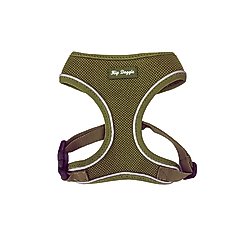 Hip Doggie Ultra Comfort Reflective Dog Harness, Olive Green, Medium