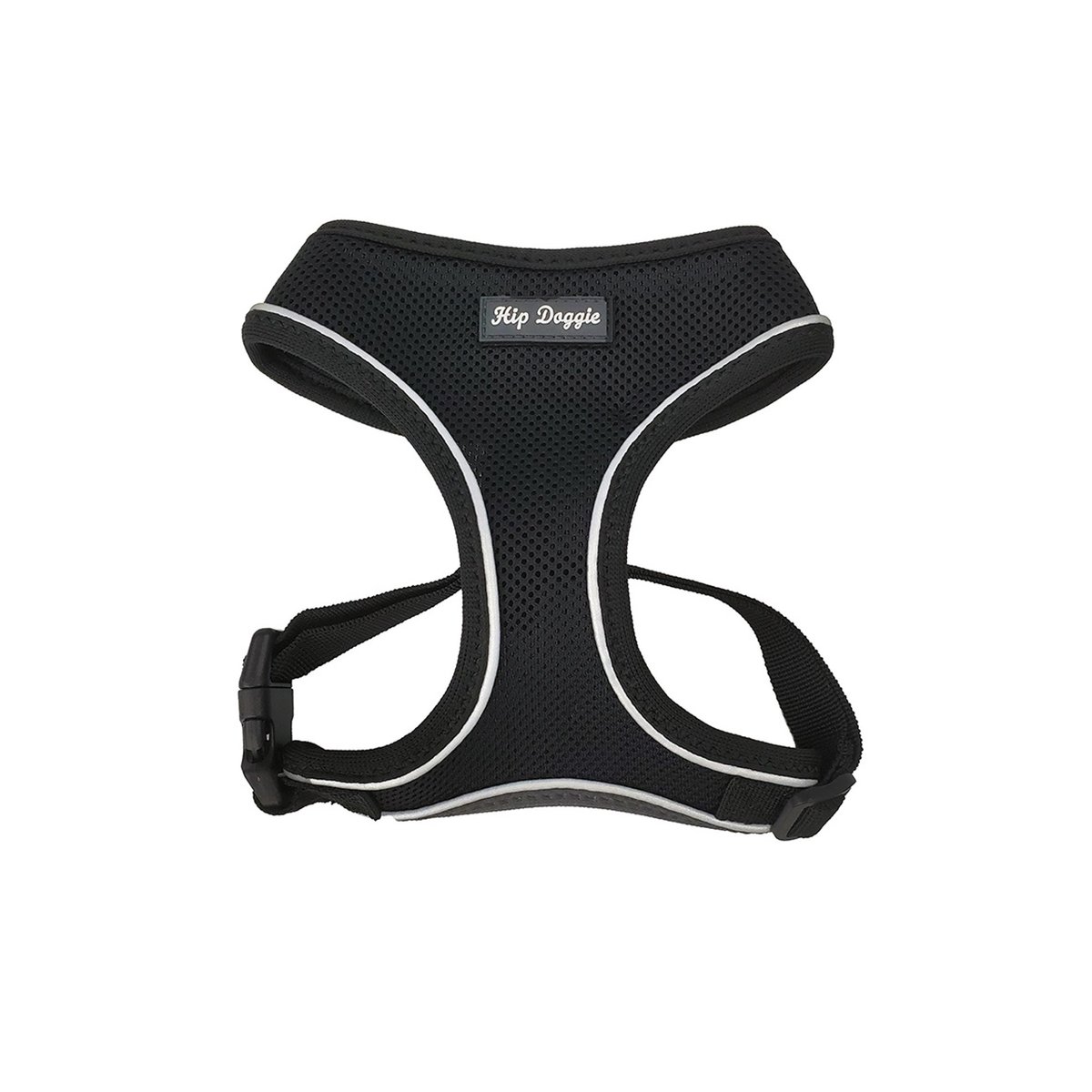 Hip Doggie Ultra Comfort Reflective Dog Harness, Black, XX-Large