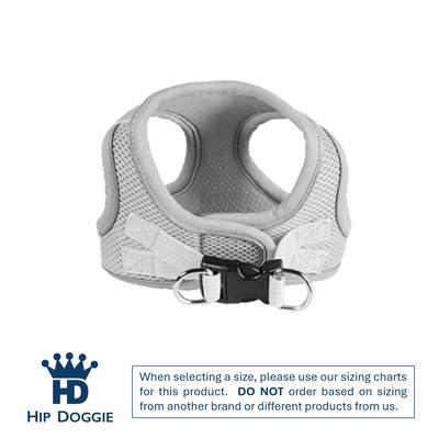 Show full view: Hip Doggie EZ Reflective Dog Harness, Gray, Medium slide 3 of 8