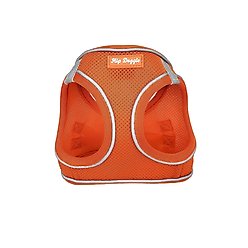 Hip Doggie EZ Reflective Dog Harness, Orange, Medium