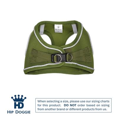 Show full view: Hip Doggie EZ Reflective Dog Harness, Olive Green, Medium slide 4 of 9