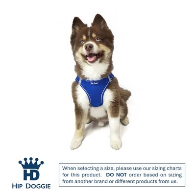 Show full view: Hip Doggie EZ Reflective Dog Harness, Royal Blue, Large slide 2 of 8