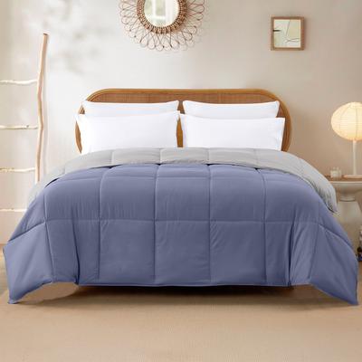 Show full view: MODERN THREADS Reversible Down Alternative Comforter, Deep Blue/Silver, Queen slide 4 of 7