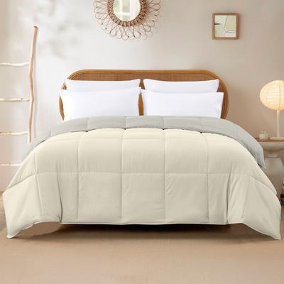 Show full view: MODERN THREADS Reversible Down Alternative Comforter, Ivory/Taupe, Queen slide 4 of 7
