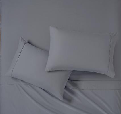 Show full view: MODERN THREADS Soft Microfiber Solid Bed Sheet Set, Grey, Queen slide 6 of 7