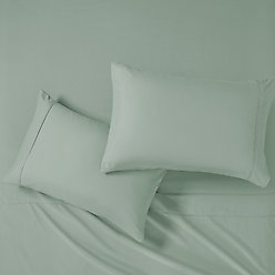 MODERN THREADS Soft Microfiber Solid Bed Sheet Set, Sea Green, Queen slide 2 of 6