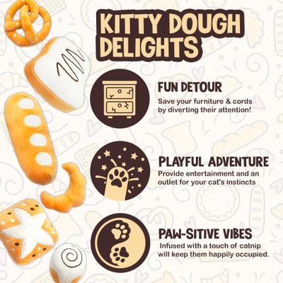 Show full view: SunGrow Interactive Bread Plush Indoor Fetch & Play Cat Dental Chew Toy with Catnip, 6 count slide 3 of 8