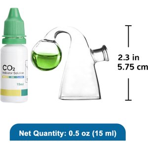 SunGrow Glass Drop Checker with Solution for Betta Fish Tank Plants, Aquarium CO2 Indicator Kit 