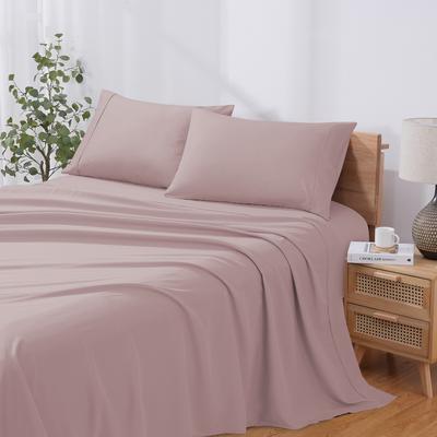 Show full view: MODERN THREADS Soft Microfiber Solid Bed Sheet Set, Soft Rose, King slide 2 of 7