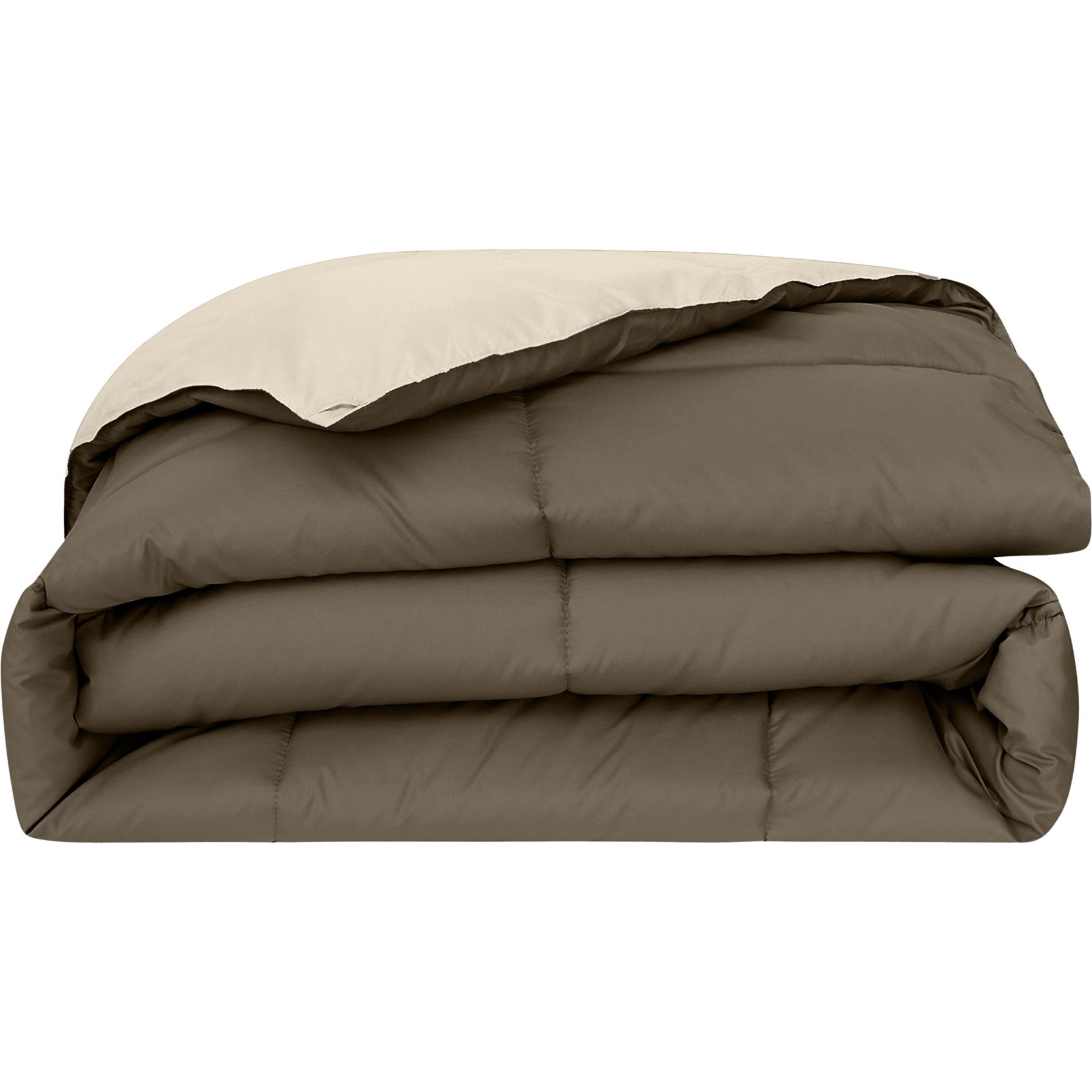 MODERN THREADS Reversible Down Alternative Comforter, Taupe/Champagne, California King